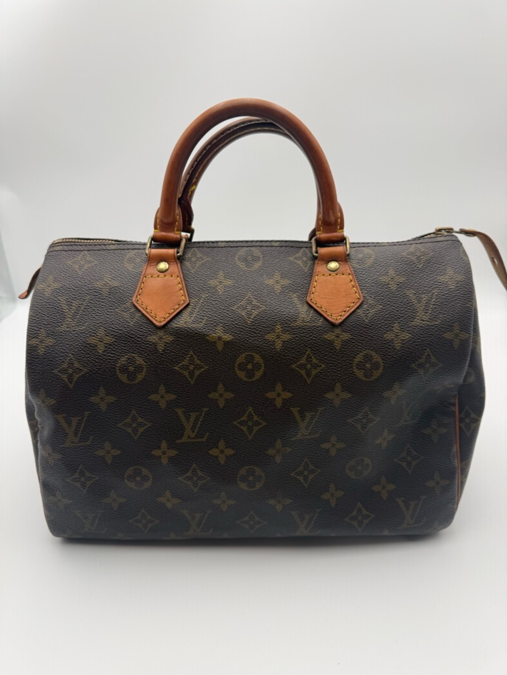 Louis Vuitton Speedy 30 Monogram Canvas Duffel Bag in Brown and Tan